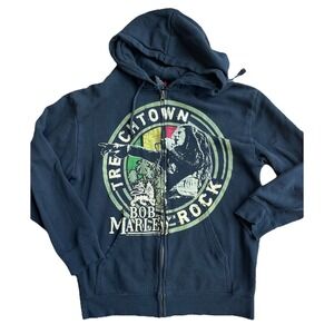 Zion Bob Marley 2011 Black Hoodie Full Zip L Front Pockets Sweatshirt Trech Town